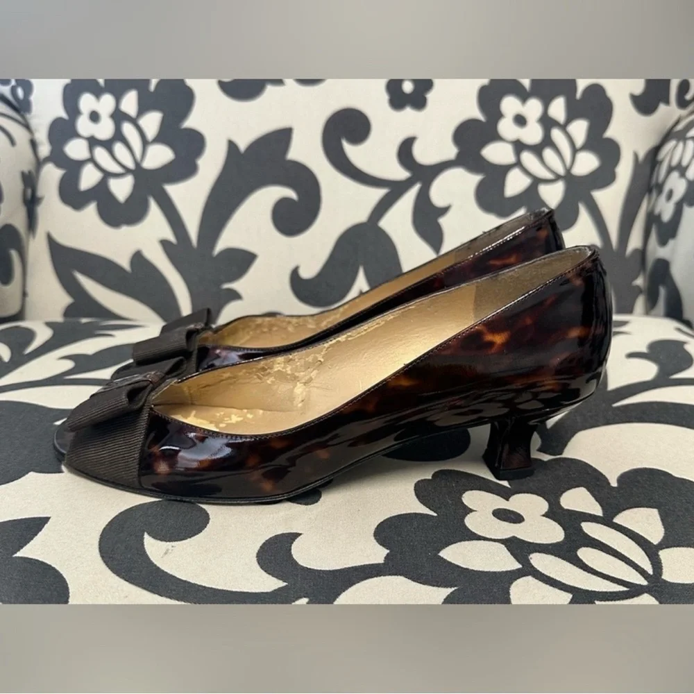 Stuart Weitzman Tortoise Shell Patent Peep
Toe Heels - Picture 6 of 12
